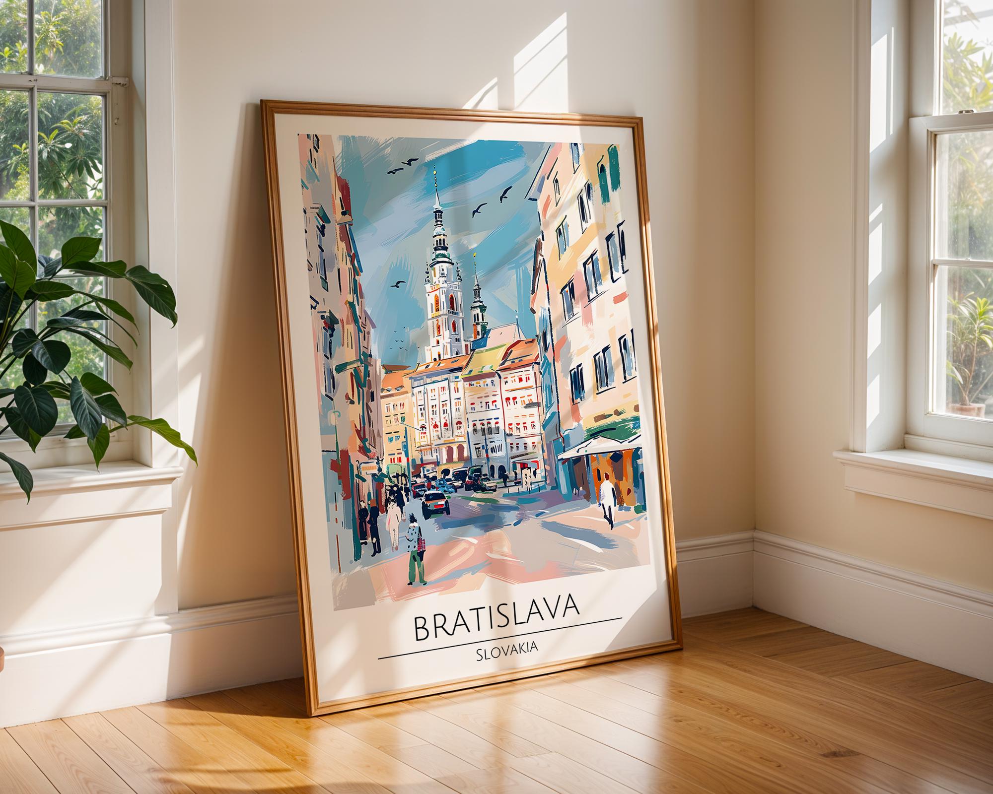 Bratislava Travel Print | European City Architecture Poster wall art print, modern home decor, unframed artwork by Nomad & Nest