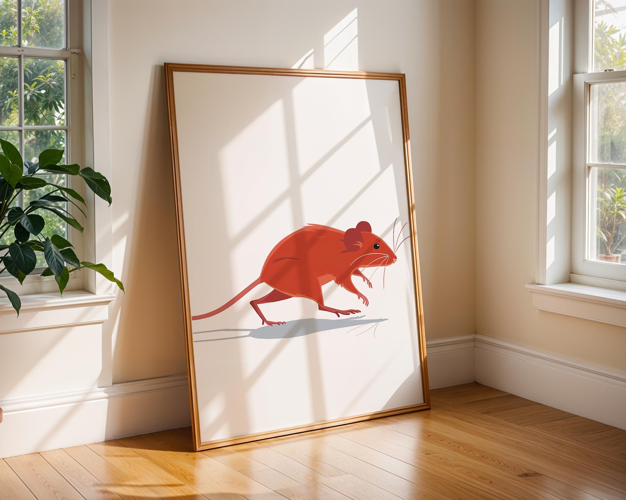 Mouse Wall Art | Scandinavian Nursery Print wall art print, modern home decor, unframed artwork by Nomad & Nest