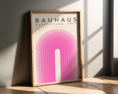 Bauhaus Poster Wall Art Print | Pink Geometric Abstract, Mid Century Modern wall art print, modern home decor, unframed artwork by Nomad & Nest