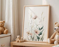 Playroom Ideas | Neutral Floral Nursery Print | Scandinavian Botanical Wall Art wall art print, modern home decor, unframed artwork by Nomad & Nest