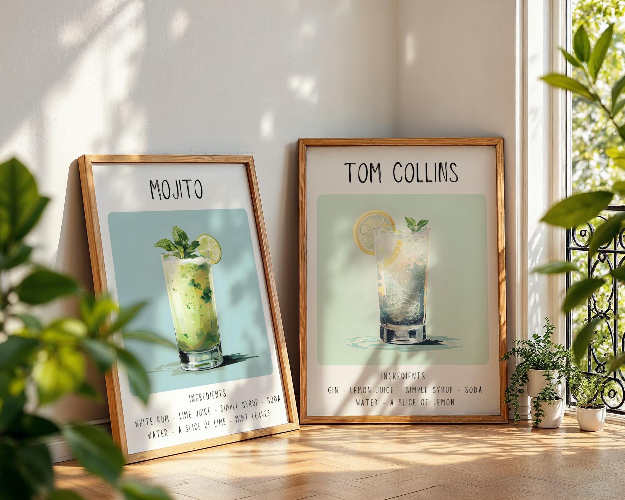 Tom Collins Cocktail Print | Minimalist Bar Cart Art wall art print, modern home decor, unframed artwork by Nomad & Nest