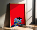 Modern Pop Art | Abstract Female Silhouette  Print | Red  Portrait wall art print, modern home decor, unframed artwork by Nomad & Nest