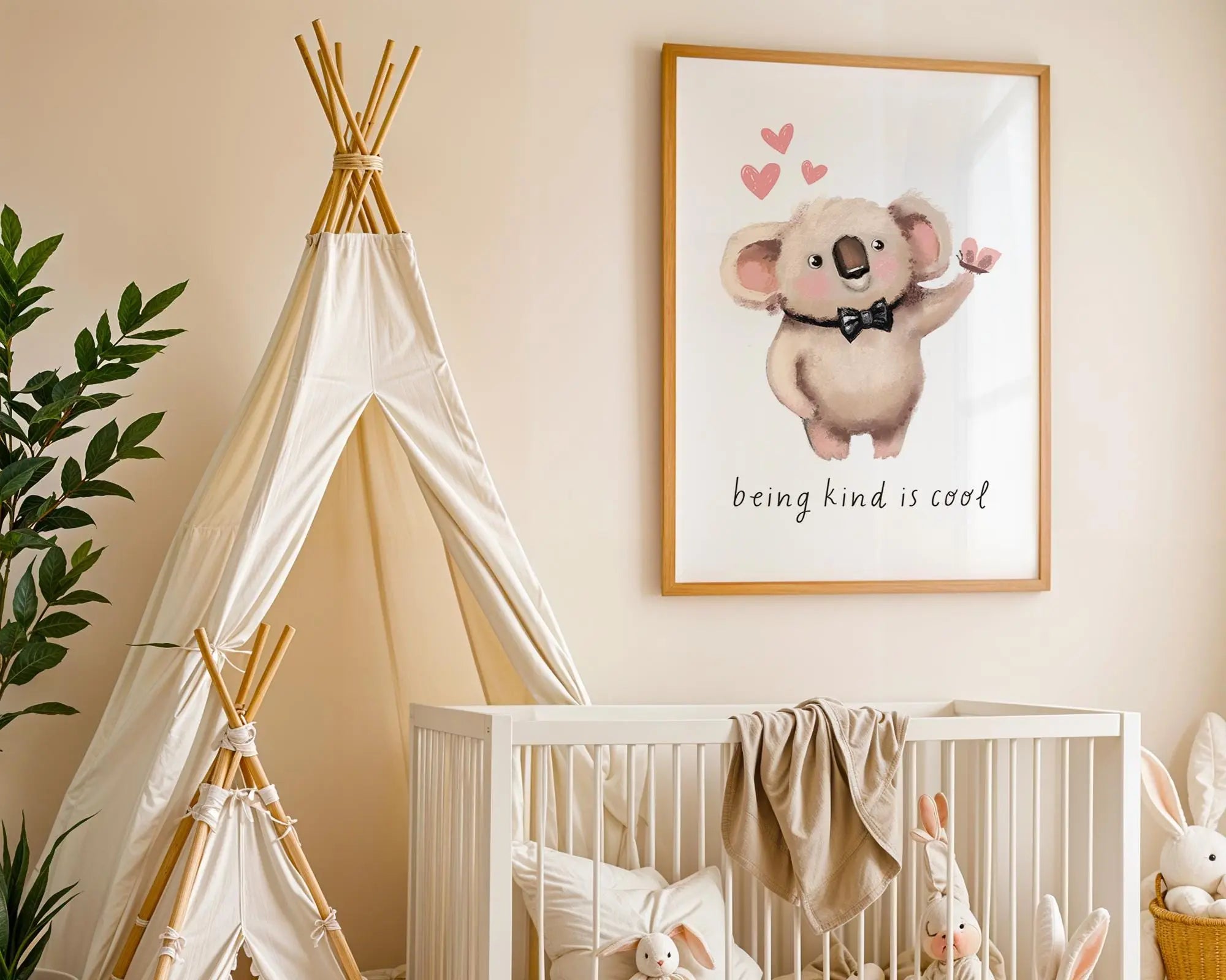 Playroom Ideas | Kind Koala Nursery Wall Art | Gentle Animal Quote Print wall art print, modern home decor, unframed artwork by Nomad & Nest
