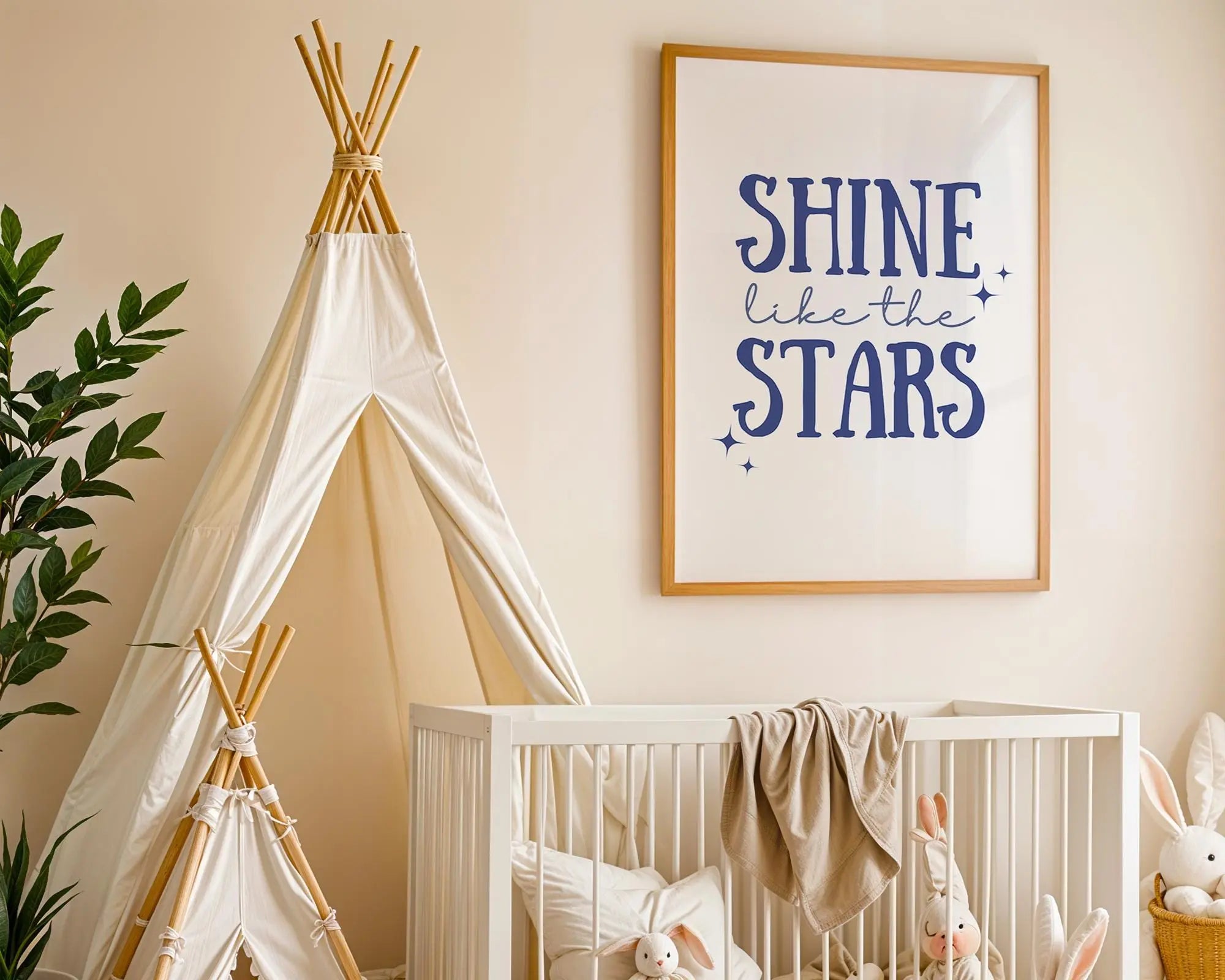 Playroom Ideas | Shine Like The Stars Nursery Wall Art | Celestial Quote Print wall art print, modern home decor, unframed artwork by Nomad & Nest