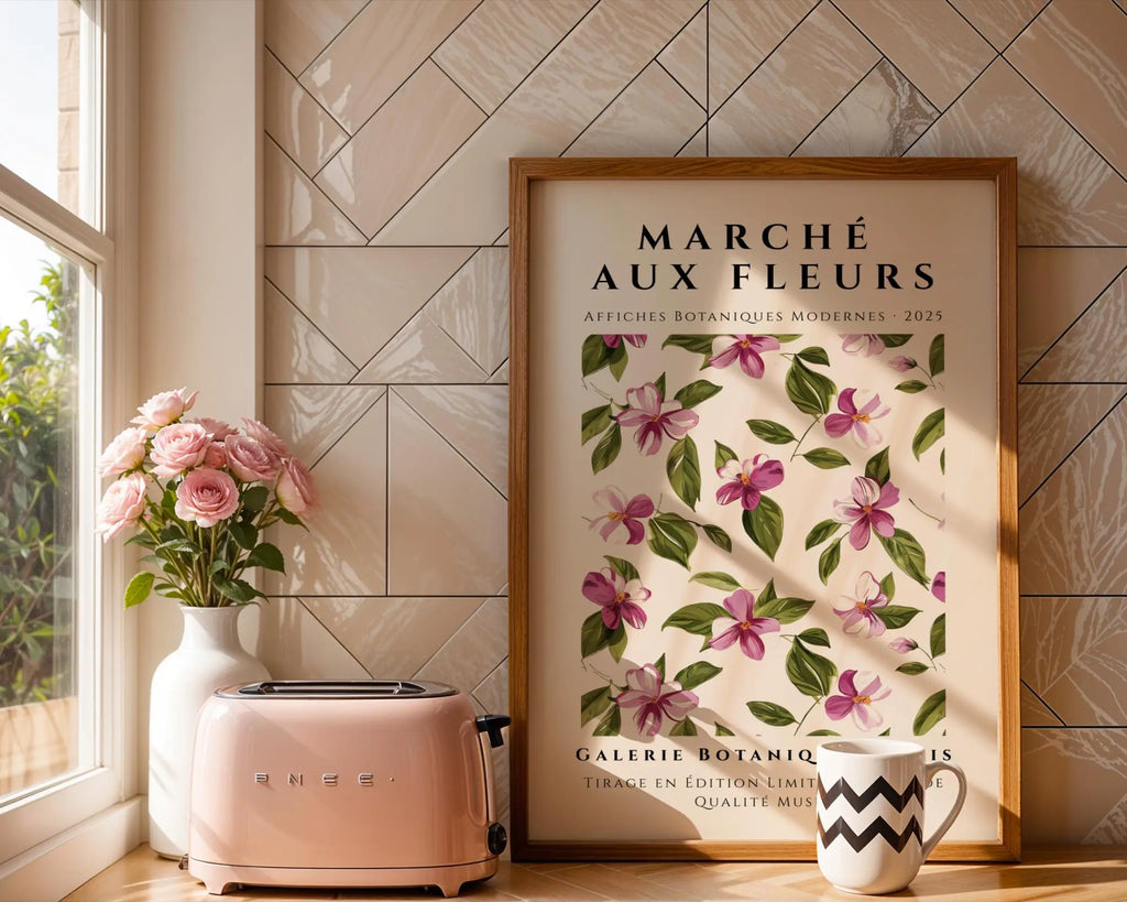 Marché aux Fleurs Botanical Print | Vintage Parisian Flower Market Art wall art print, modern home decor, unframed artwork by Nomad & Nest
