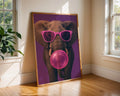 Colourful Prints | Elephant Bubblegum Art Print | Funky Pink Glasses, Pop Art wall art print, modern home decor, unframed artwork by Nomad & Nest