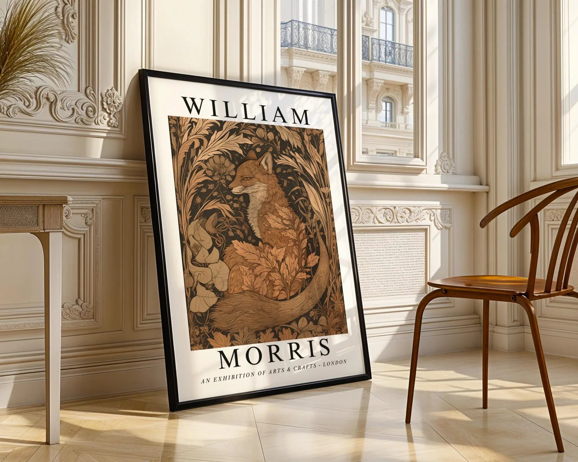 William Morris Print Sleeping Fox  |  Botanical Art, Copper Woodland Decor wall art print, modern home decor, unframed artwork by Nomad & Nest