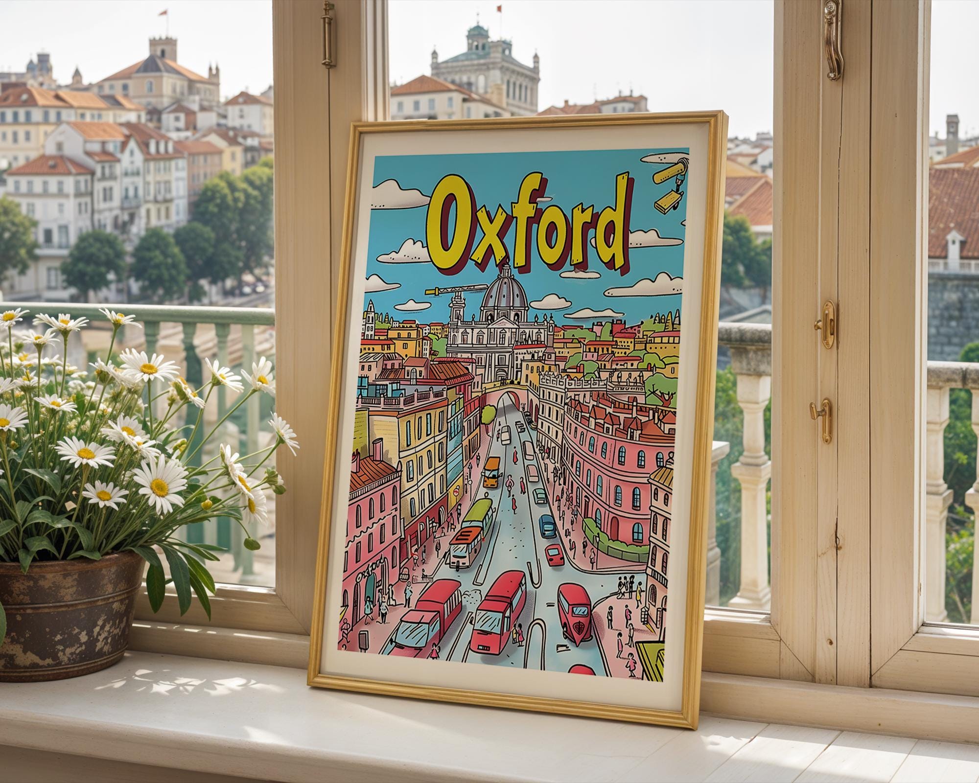 Oxford England Art Print | Colorful Cityscape Illustration wall art print, modern home decor, unframed artwork by Nomad & Nest