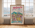 Monte Carlo Cityscape Poster | Colorful French Riviera Illustration wall art print, modern home decor, unframed artwork by Nomad & Nest