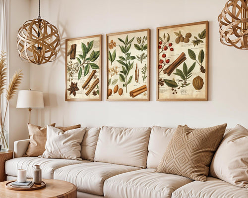 Botanical Spice Art Print Set | Vintage Herb Illustrations wall art print, modern home decor, unframed artwork by Nomad & Nest