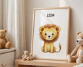 Playroom Ideas | Nursery Lion Print Modern Animal Wall Art Children's Room Decor wall art print, modern home decor, unframed artwork by Nomad & Nest
