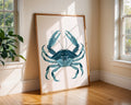 Blue Crab Art Print, Nautical Ocean Coastal Illustration wall art print, modern home decor, unframed artwork by Nomad & Nest