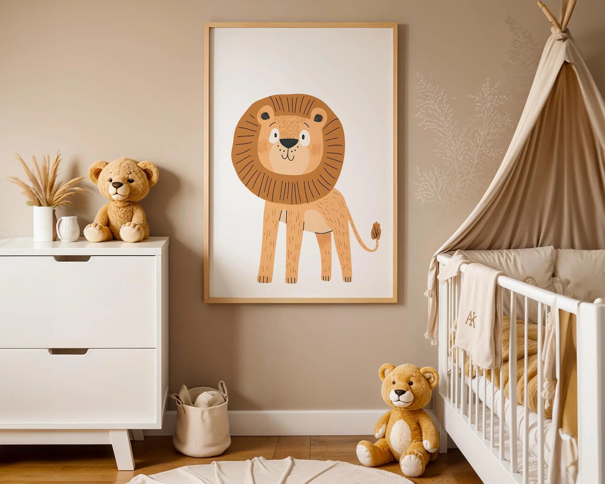 Lion Cub Nursery Print | Modern Safari Animal Wall Art wall art print, modern home decor, unframed artwork by Nomad & Nest