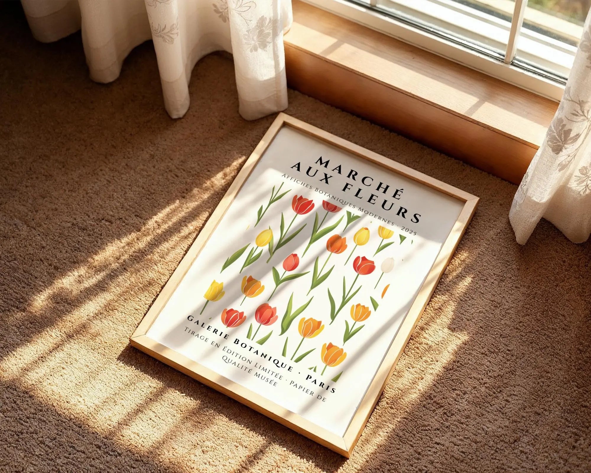 Tulip Garden Art Print | Vintage French Flower Market Poster wall art print, modern home decor, unframed artwork by Nomad & Nest
