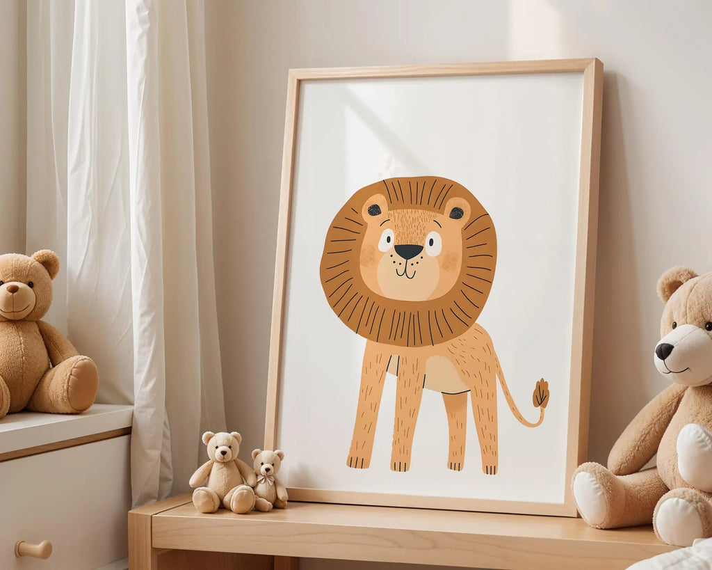 Lion Cub Nursery Print | Modern Safari Animal Wall Art wall art print, modern home decor, unframed artwork by Nomad & Nest