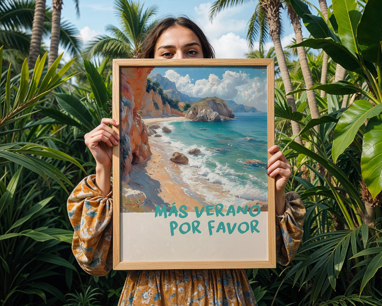 Colourful Prints | Mediterranean Beach Print | Spanish Coastal Wall Art wall art print, modern home decor, unframed artwork by Nomad & Nest