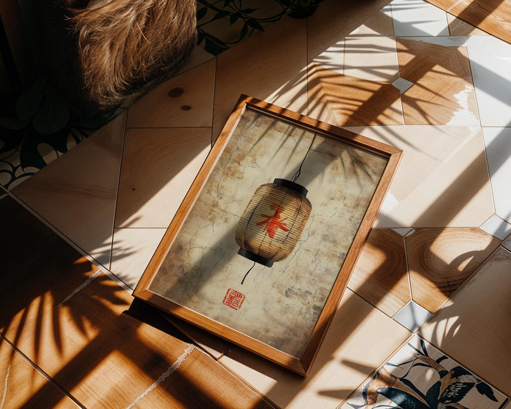 Japanese Poster | Vintage  Lantern Print – Rustic Zen Wabi Sabi Wall Art wall art print, modern home decor, unframed artwork by Nomad & Nest