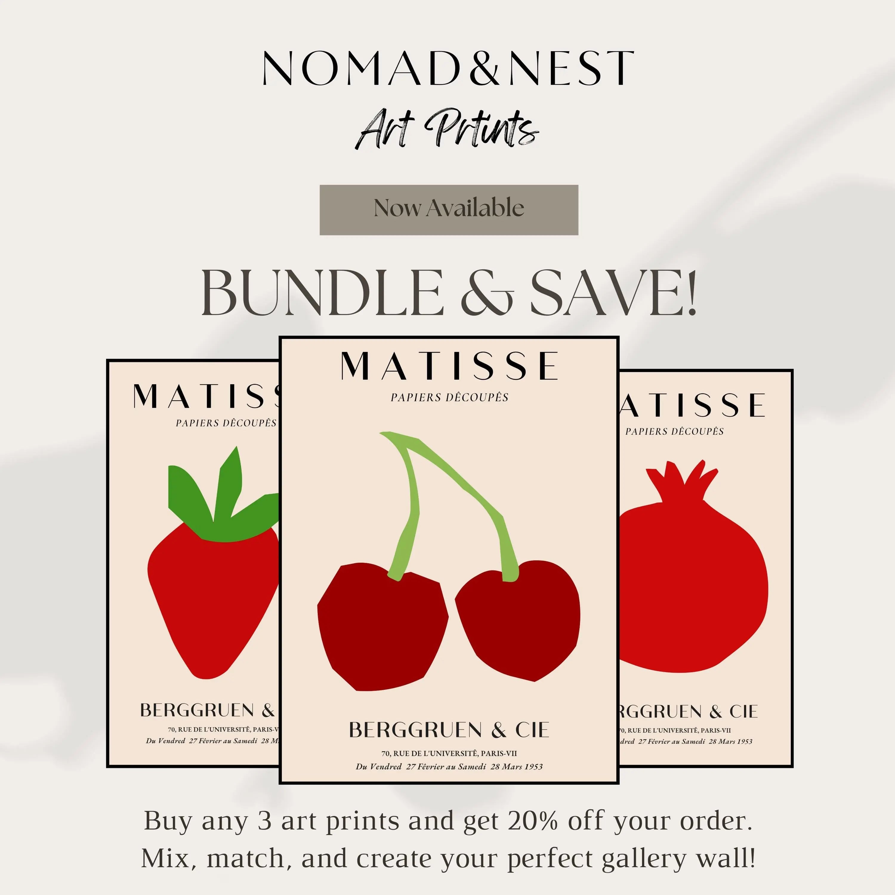 Henri Matisse Print | Inspired Greenhouse Art  | Boho Botanical Decor wall art print, modern home decor, unframed artwork by Nomad & Nest