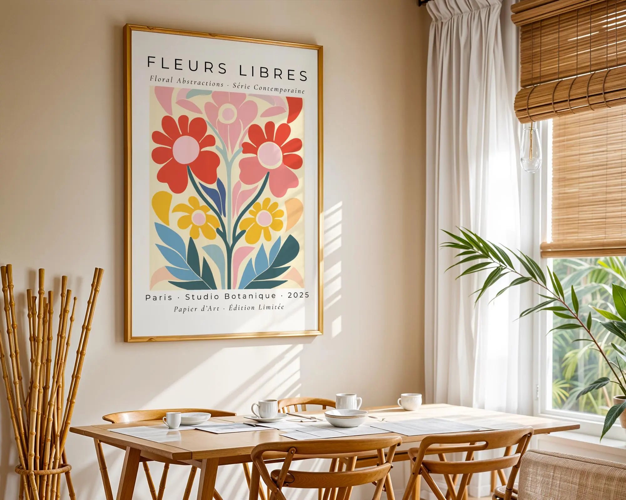 Abstract Floral Art Print | Parisian Botanical Poster wall art print, modern home decor, unframed artwork by Nomad & Nest