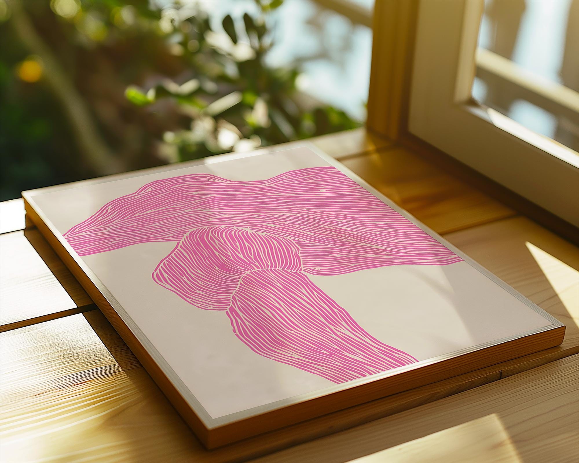Abstract Pink Line Art Print | Modern Geometric Wall Decor wall art print, modern home decor, unframed artwork by Nomad & Nest