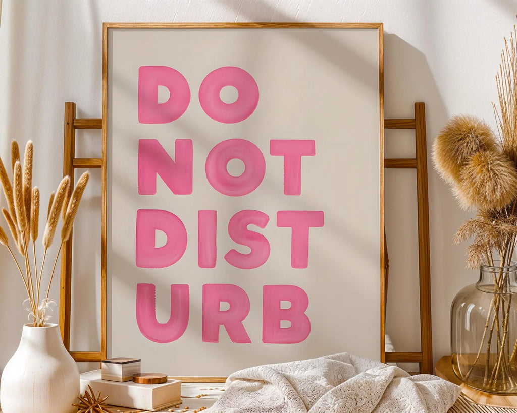 Do Not Disturb Print | Pink Typography, Minimal Art wall art print, modern home decor, unframed artwork by Nomad & Nest