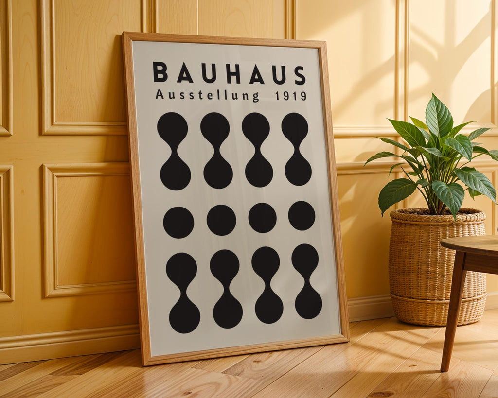 Bauhaus Poster Ausstellung 1919 Art Print | Black & White Geometric wall art print, modern home decor, unframed artwork by Nomad & Nest