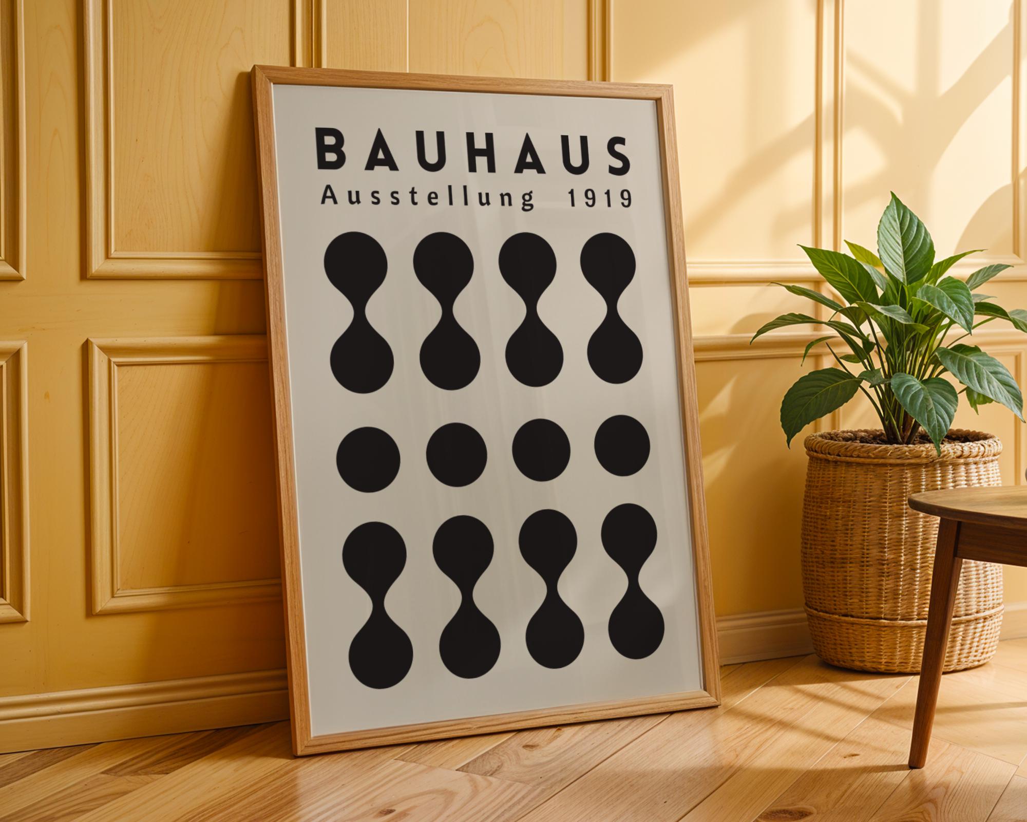 Bauhaus Poster Ausstellung 1919 Art Print | Black & White Geometric wall art print, modern home decor, unframed artwork by Nomad & Nest