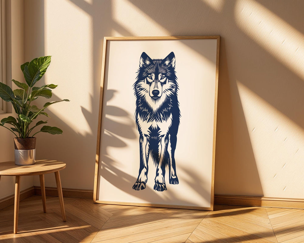 Majestic Wolf Art Print | Bold Animal Decor, Forest Poster wall art print, modern home decor, unframed artwork by Nomad & Nest