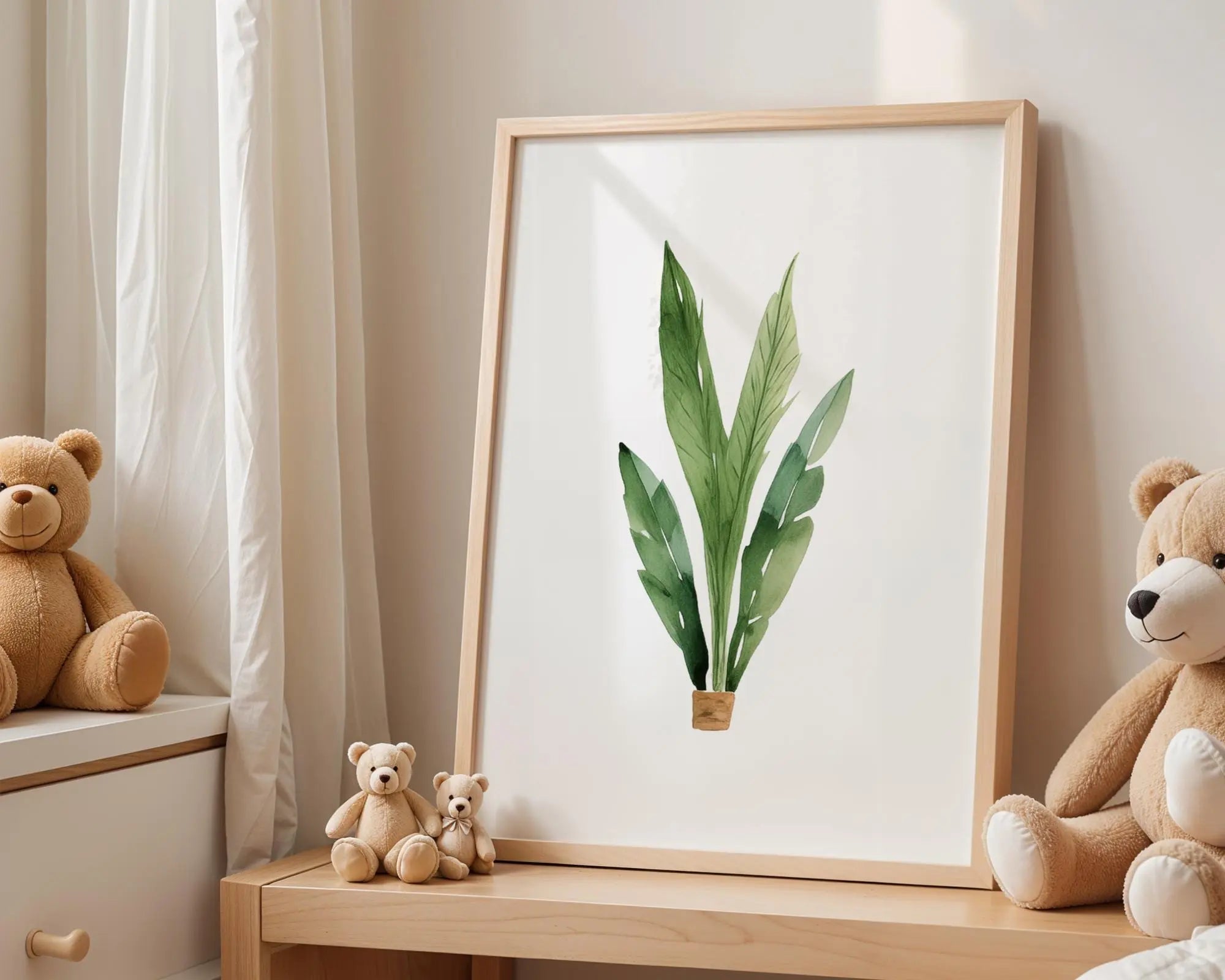 Playroom Ideas | Potted Jungle Leaves Nursery Wall Art Botanical Baby Print wall art print, modern home decor, unframed artwork by Nomad & Nest