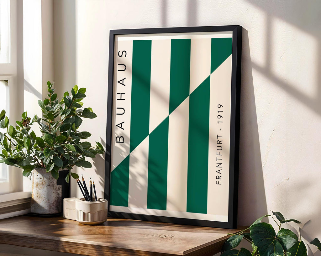 Bauhaus Poster Art Print | Modern Geometric , Bold Green wall art print, modern home decor, unframed artwork by Nomad & Nest