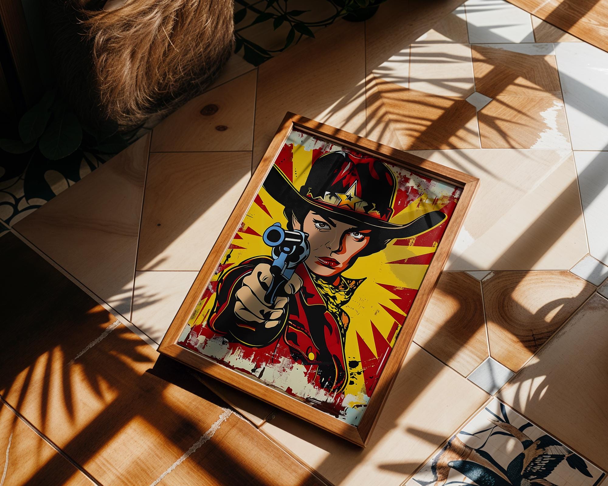 Modern Pop Art | Cowgirl Print | Retro Western , Bold Comic Style wall art print, modern home decor, unframed artwork by Nomad & Nest