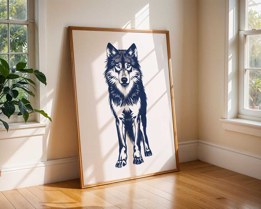 Majestic Wolf Art Print | Bold Animal Decor, Forest Poster wall art print, modern home decor, unframed artwork by Nomad & Nest