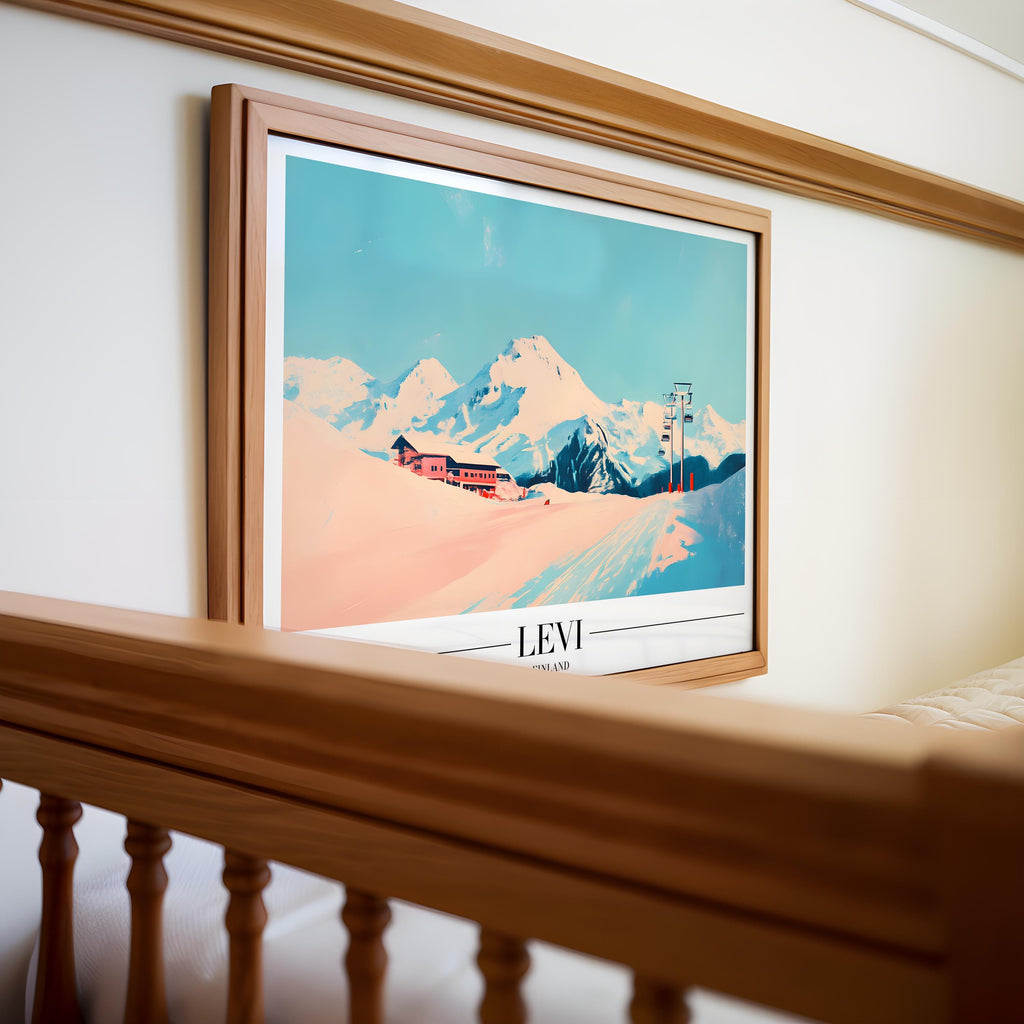 Levi Finland Ski Resort Poster | Nordic Winter Travel Print wall art print, modern home decor, unframed artwork by Nomad & Nest