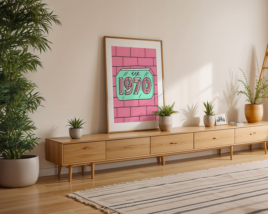 Modern Pop Art | 1970s  Print | Retro Number Poster, Mid-Century Modern wall art print, modern home decor, unframed artwork by Nomad & Nest