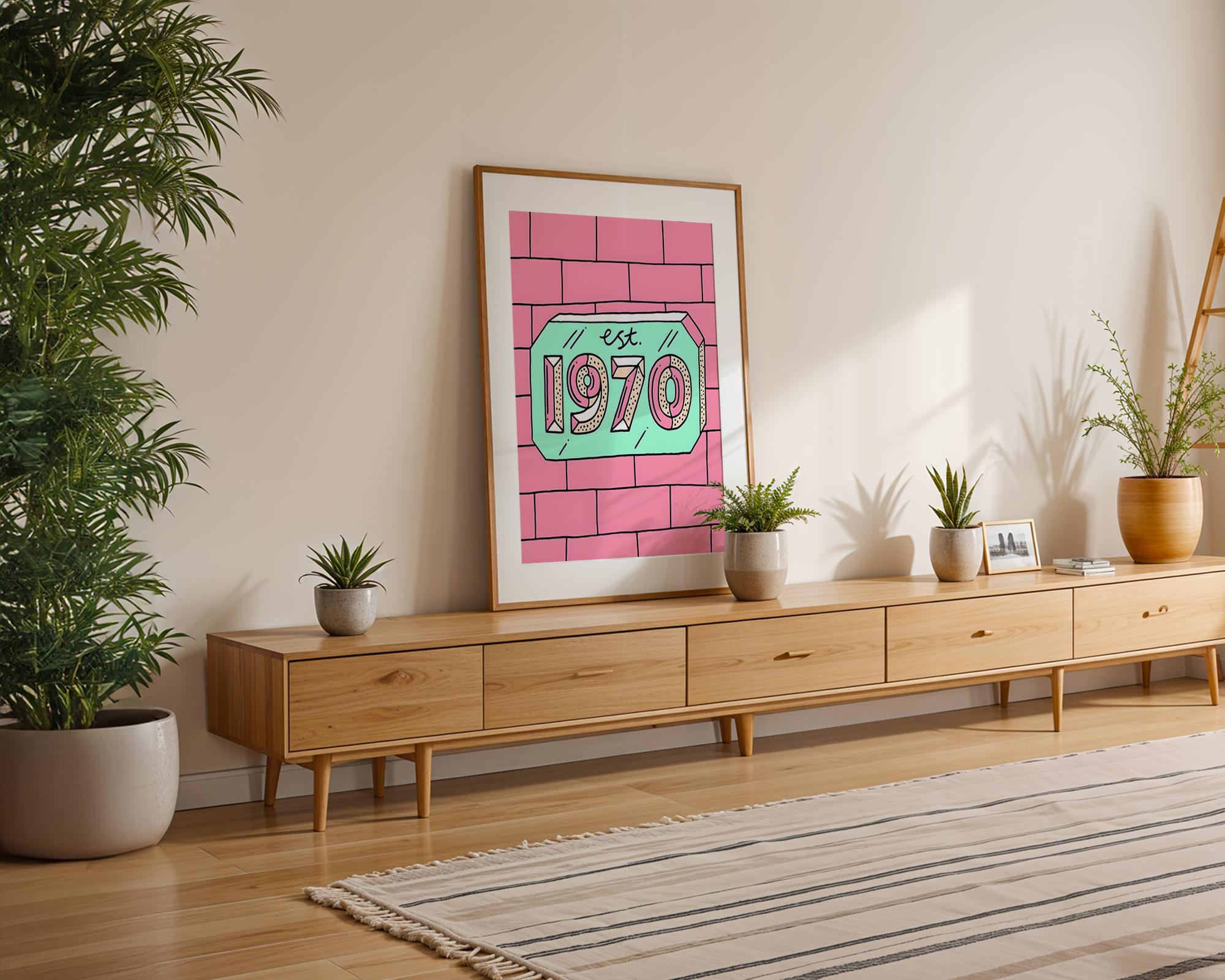 Modern Pop Art | 1970s  Print | Retro Number Poster, Mid-Century Modern wall art print, modern home decor, unframed artwork by Nomad & Nest