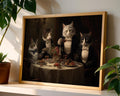 Tuxedo Cats Dinner Party Print | Whimsical Anthropomorphic Animal Art wall art print, modern home decor, unframed artwork by Nomad & Nest