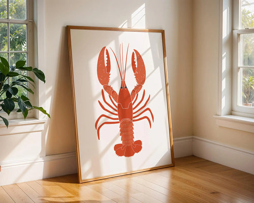 Bold Lobster Print | Coastal Nautical Wall Art wall art print, modern home decor, unframed artwork by Nomad & Nest