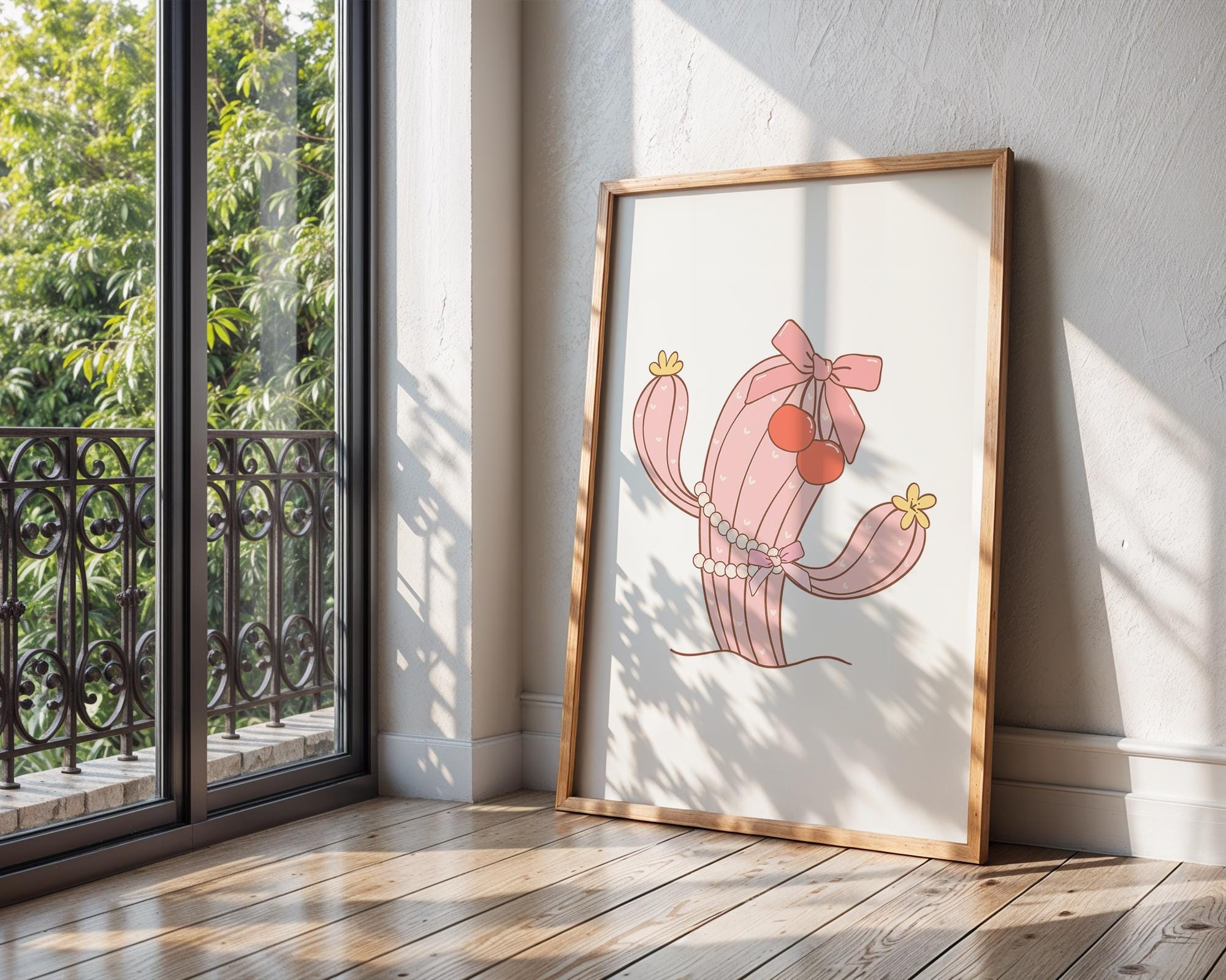 Pink Cactus Print | Western Cowgirl Wall Art wall art print, modern home decor, unframed artwork by Nomad & Nest
