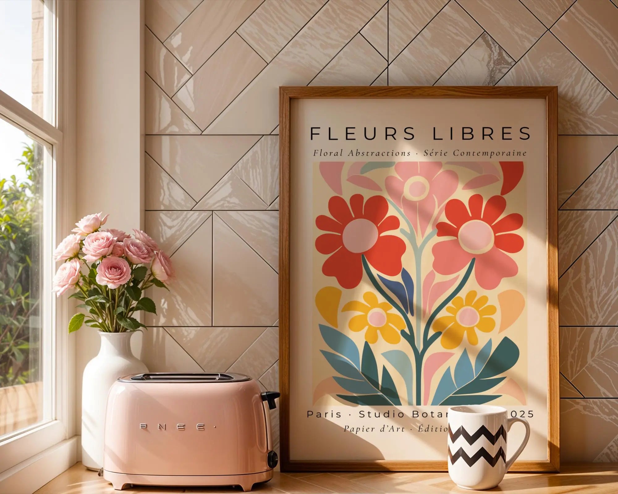 Abstract Floral Art Print | Parisian Botanical Poster wall art print, modern home decor, unframed artwork by Nomad & Nest