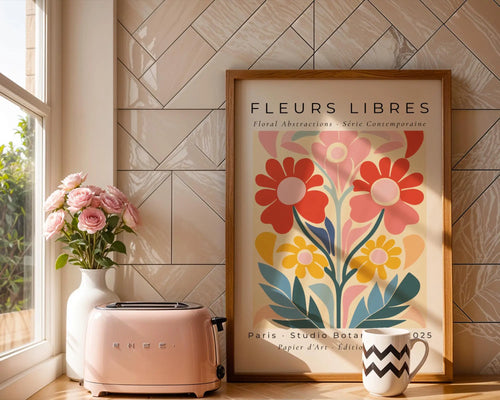 Abstract Floral Art Print | Parisian Botanical Poster wall art print, modern home decor, unframed artwork by Nomad & Nest