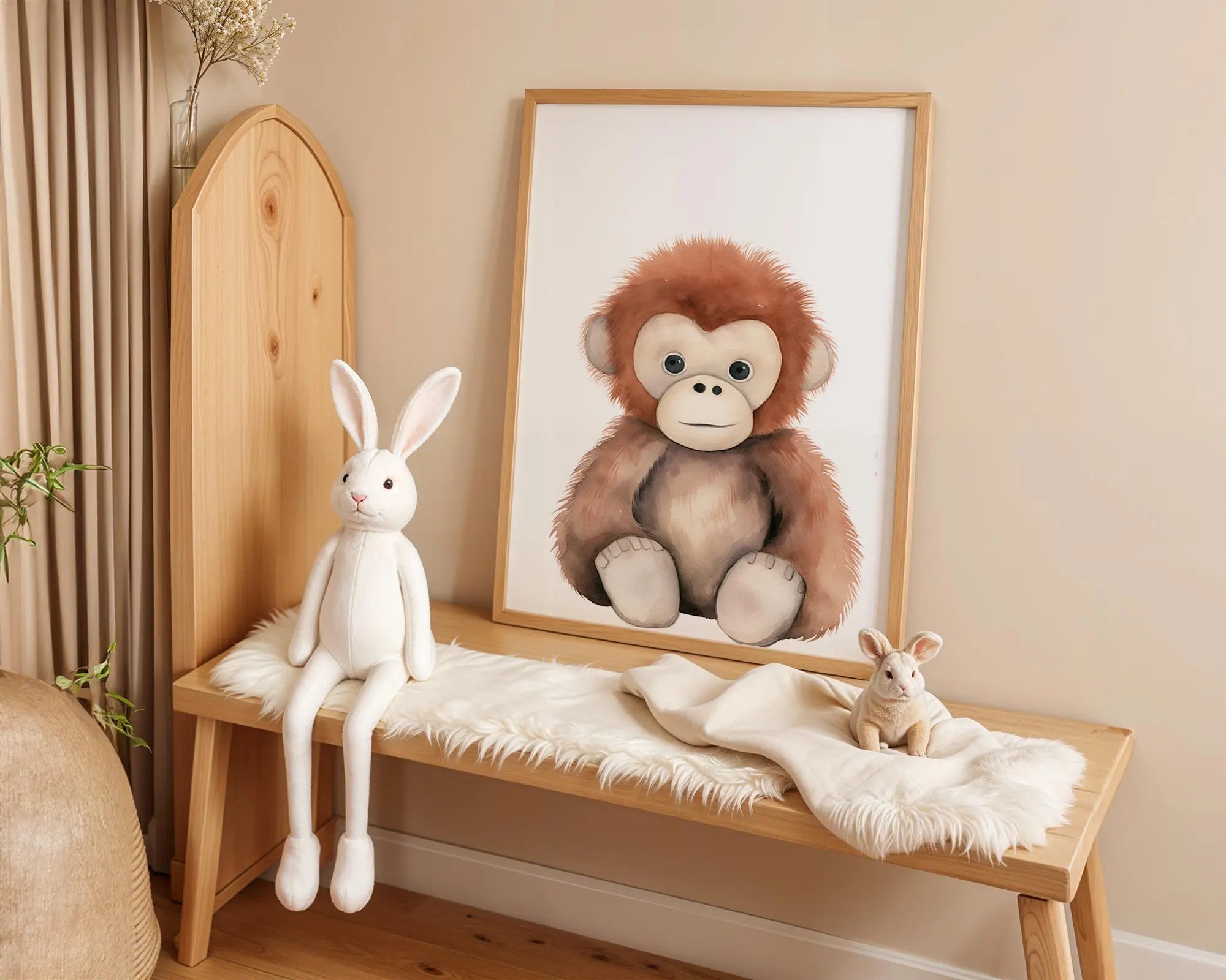 Playroom Ideas | Cute Orangutan Nursery Wall Art | Jungle Animal Baby Decor wall art print, modern home decor, unframed artwork by Nomad & Nest