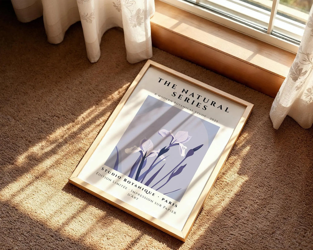 Lilac Iris Flower Print • Minimalist Botanical Wall Art wall art print, modern home decor, unframed artwork by Nomad & Nest