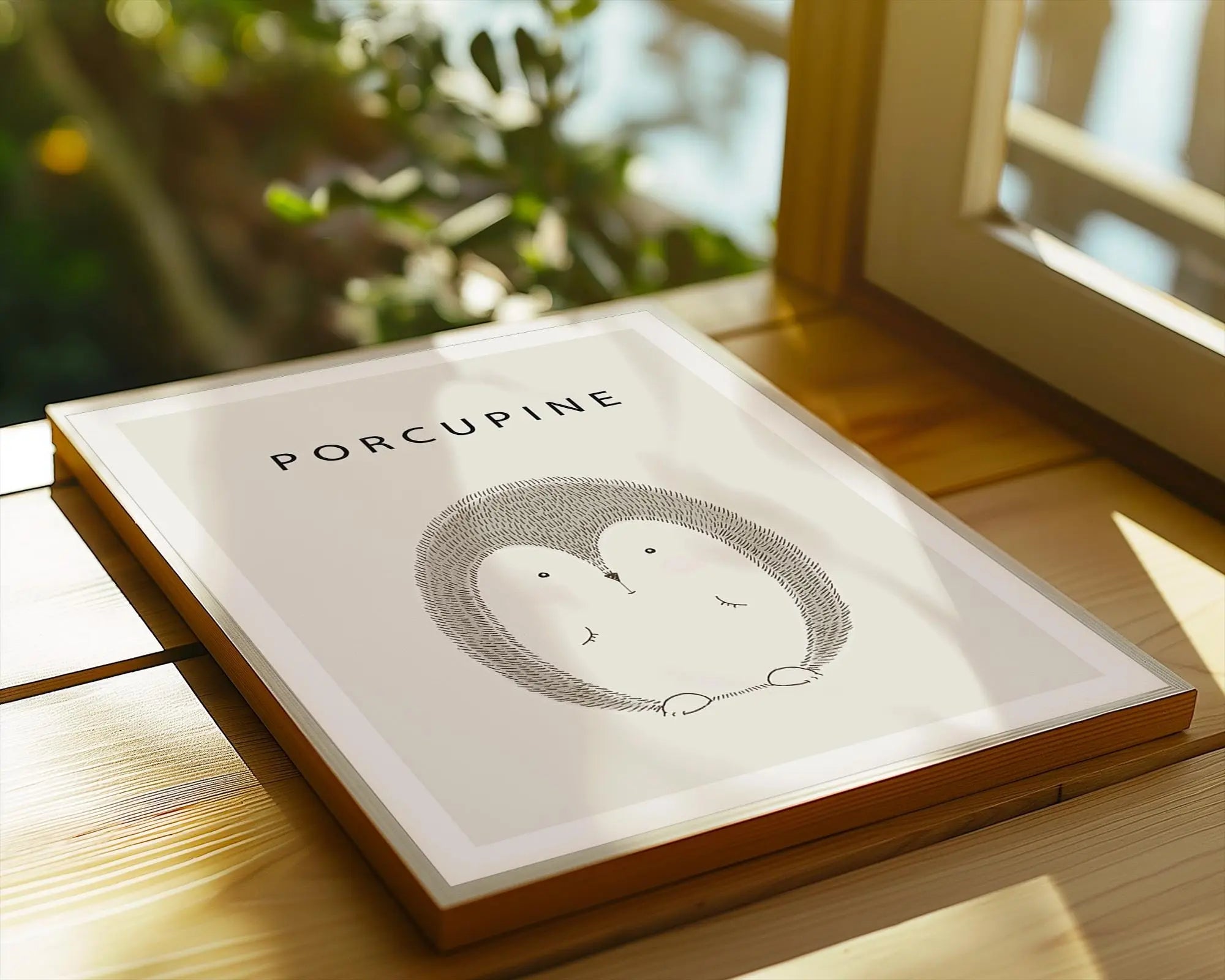 Porcupine Art Print | Minimalist Nursery Decor wall art print, modern home decor, unframed artwork by Nomad & Nest