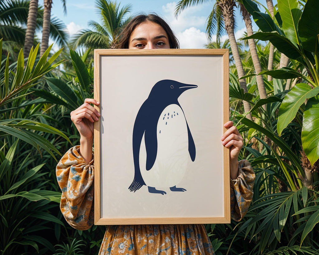 Penguin Art Print | Modern Nursery Decor, Scandinavian Style wall art print, modern home decor, unframed artwork by Nomad & Nest