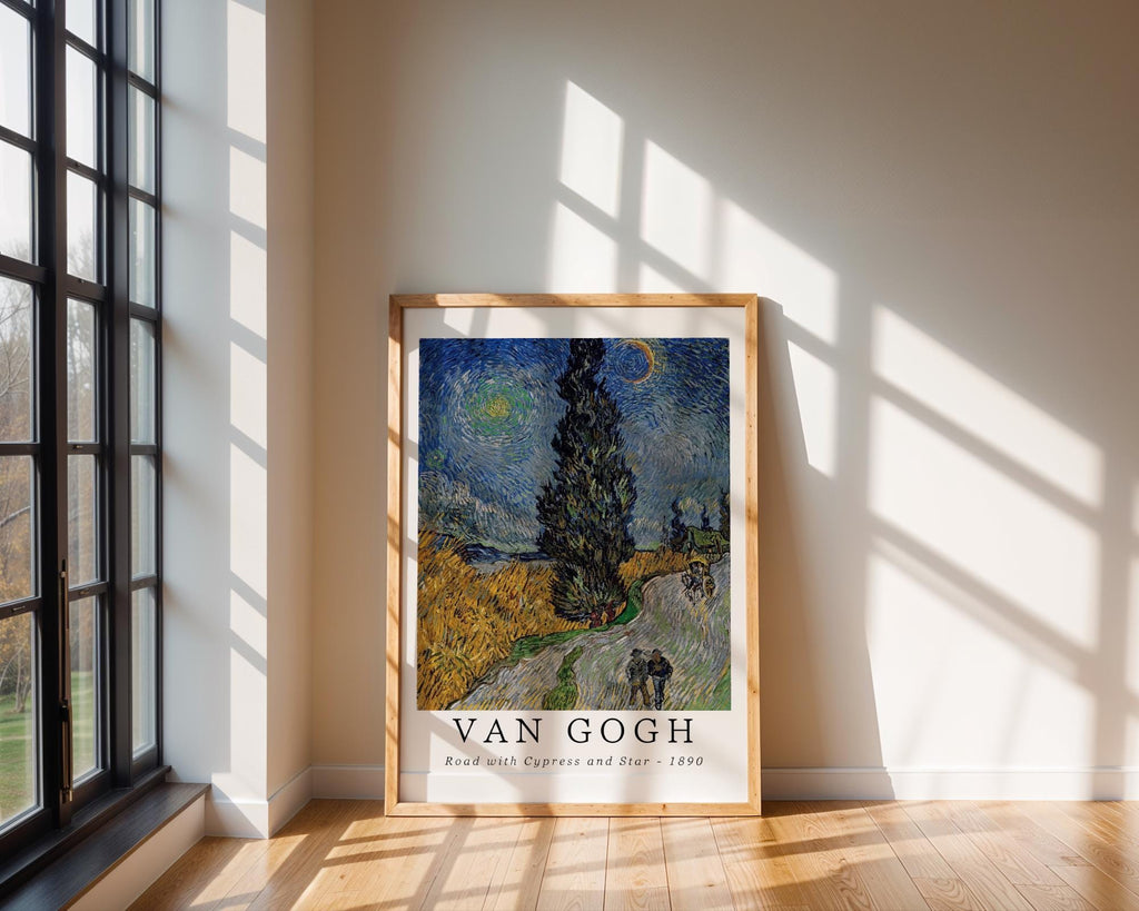 Van Gogh Print | Road with Cypress and Star  - Impressionist Landscape Art wall art print, modern home decor, unframed artwork by Nomad & Nest