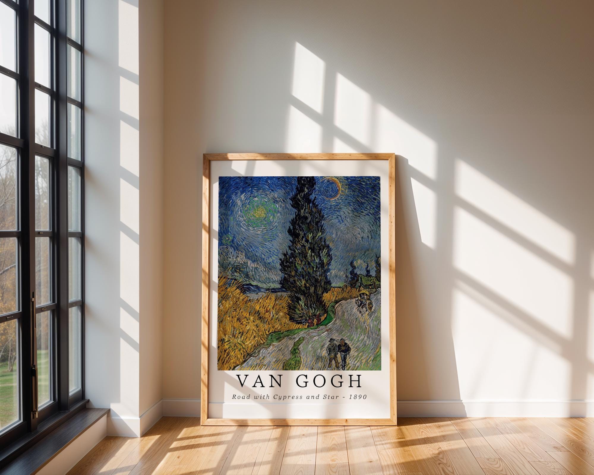 Van Gogh Print | Road with Cypress and Star  - Impressionist Landscape Art wall art print, modern home decor, unframed artwork by Nomad & Nest
