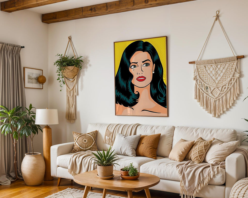 Modern Pop Art | Retro  Print | Crying Woman, Comic Style Home Decor wall art print, modern home decor, unframed artwork by Nomad & Nest