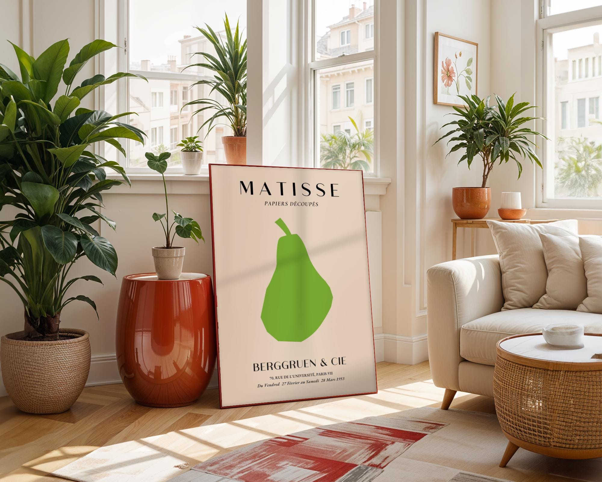 Henri Matisse Print | Pear Art  | Green Fruit Cut-Out Poster wall art print, modern home decor, unframed artwork by Nomad & Nest
