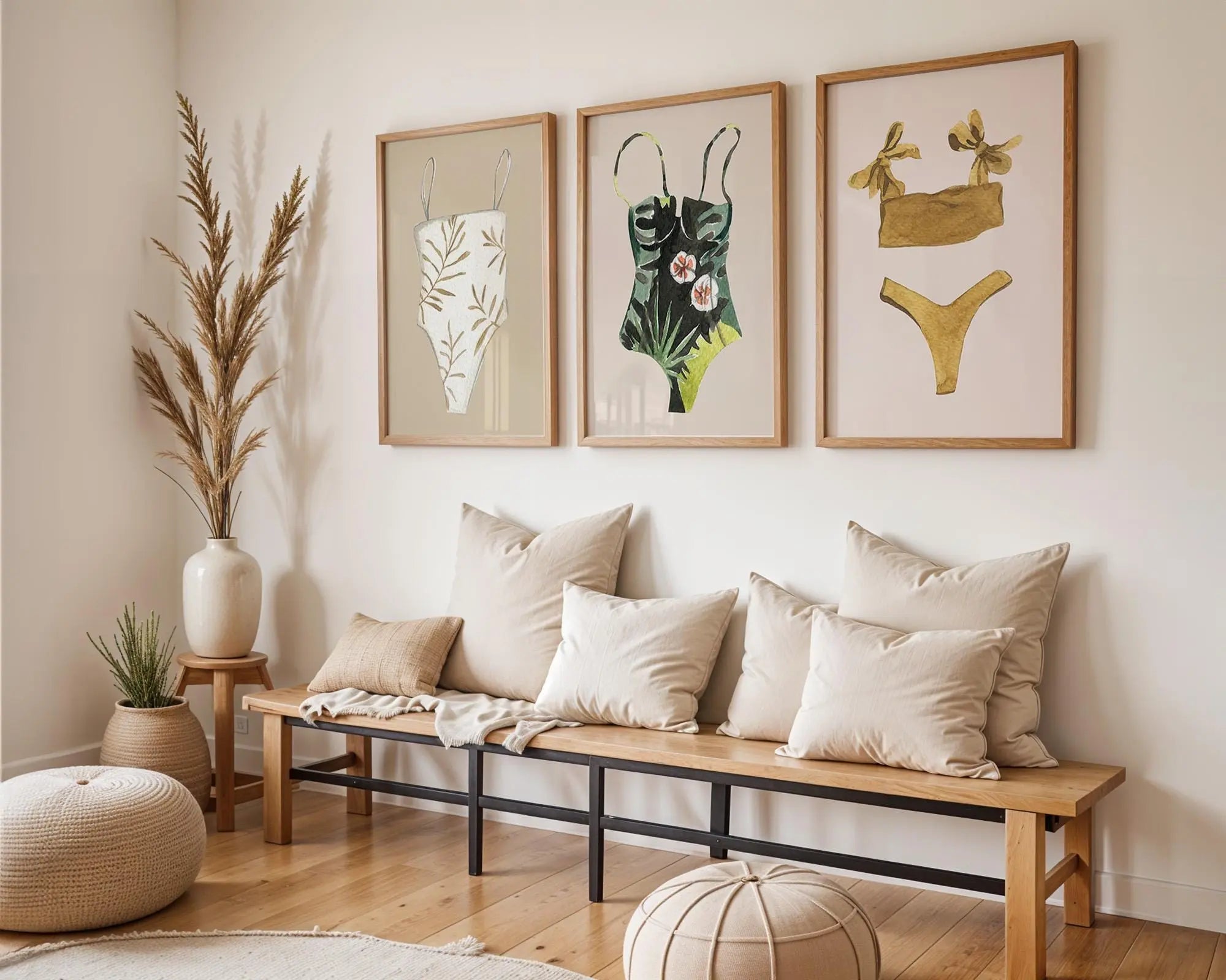 Colourful Prints | Swimsuit Art Print Set, Summer Fashion, Beach Bathroom Decor wall art print, modern home decor, unframed artwork by Nomad & Nest