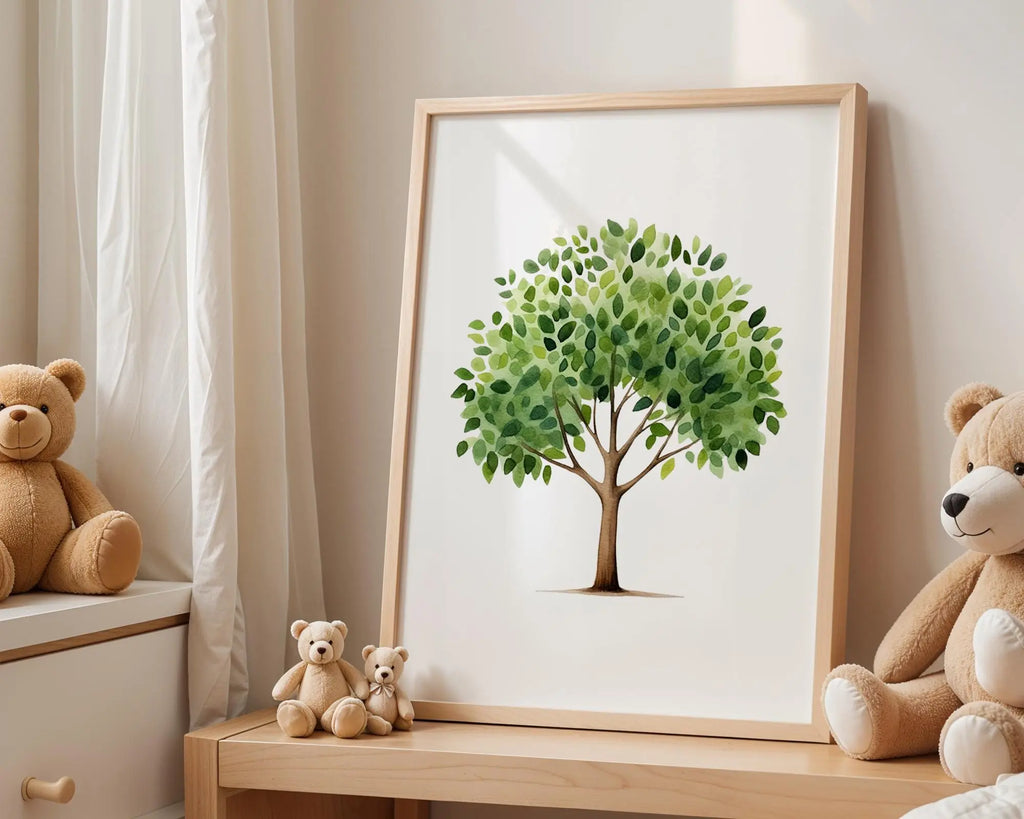 Playroom Ideas | Watercolour Tree Nursery Wall Art Woodland Nature Print wall art print, modern home decor, unframed artwork by Nomad & Nest